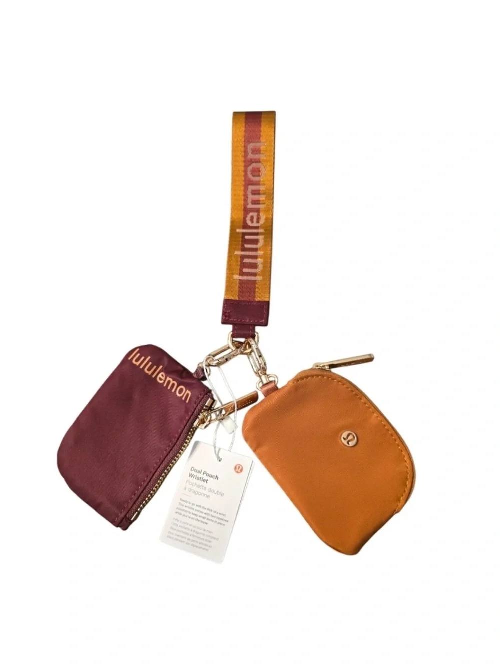 lululemon athletica Dual Pouch Key & Card Holder in Burgundy and Mustard